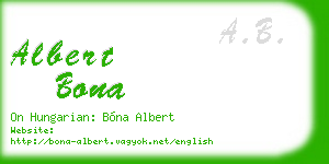 albert bona business card